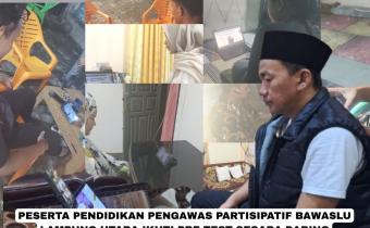 Foto Peserta Pendidikan Pengawas Partisipatif dalam mengikuti Pre Test Secara Daring